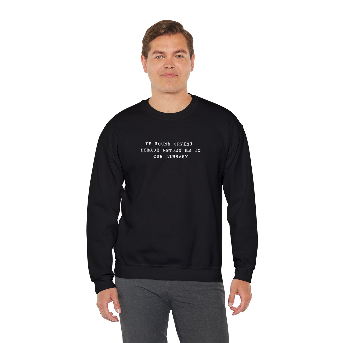 Crying Library Sweatshirt - Perfect Gift for Friends, Inspiration, Relaxation, Everyday Wear, Birthday, Holidays