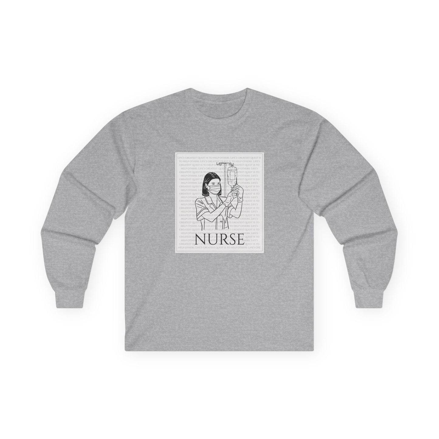 Nurse- Life's Greatest Quest Long Sleeve Tee, Unisex Gift for Healthcare Workers, Appreciation Gift, Nursing School Graduation, Medical Profession Shirt