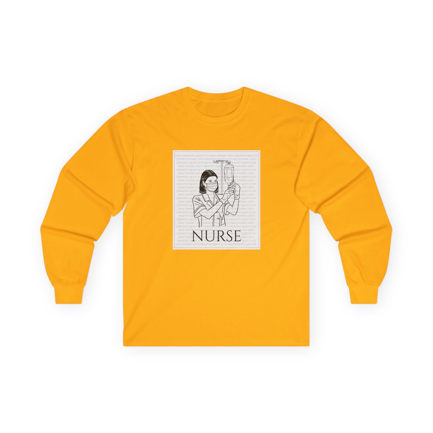 Nurse- Life's Greatest Quest Long Sleeve Tee, Unisex Gift for Healthcare Workers, Appreciation Gift, Nursing School Graduation, Medical Profession Shirt