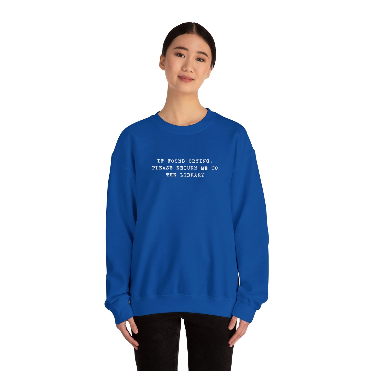 Crying Library Sweatshirt - Perfect Gift for Friends, Inspiration, Relaxation, Everyday Wear, Birthday, Holidays