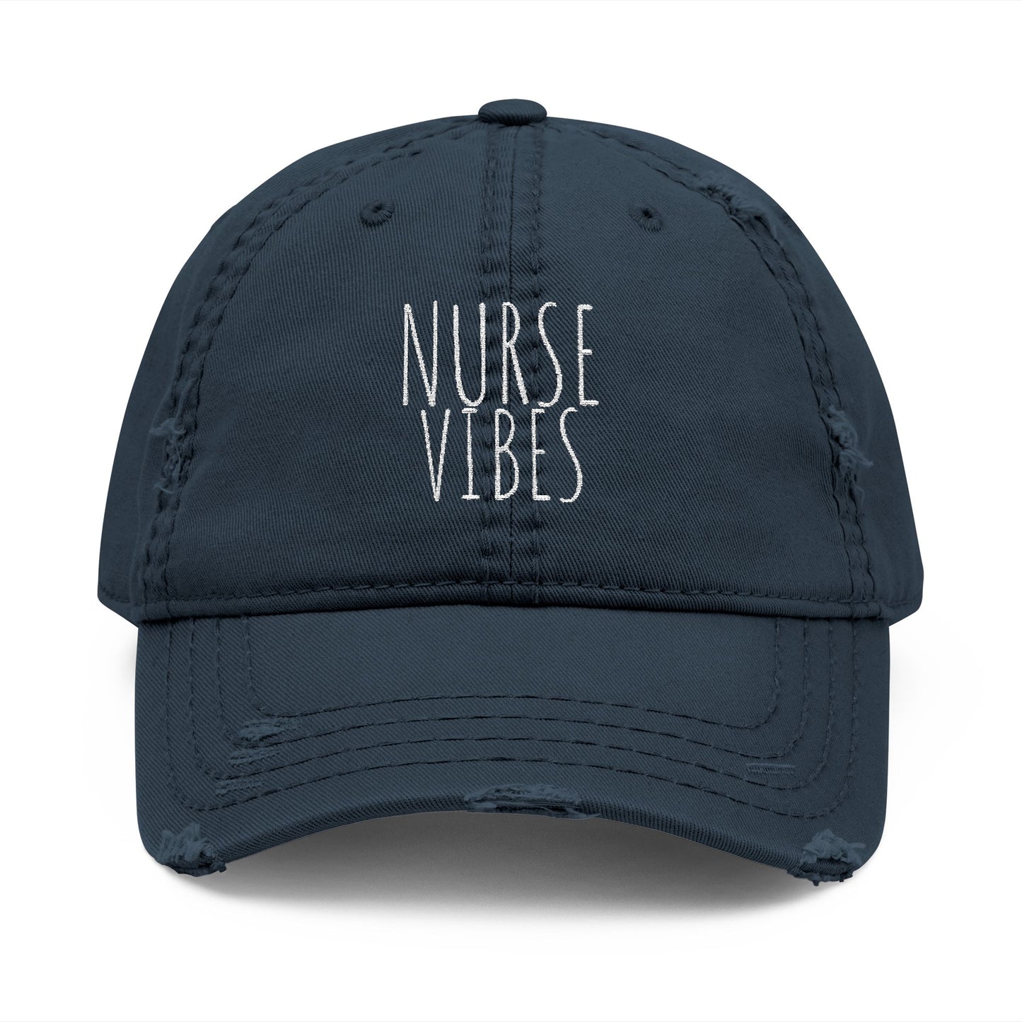 Distressed Dad Hat - Nurse Vibes, Stylish Cap for Healthcare Workers, Casual Wear, Gifts for Nurses, Adjustable Hat