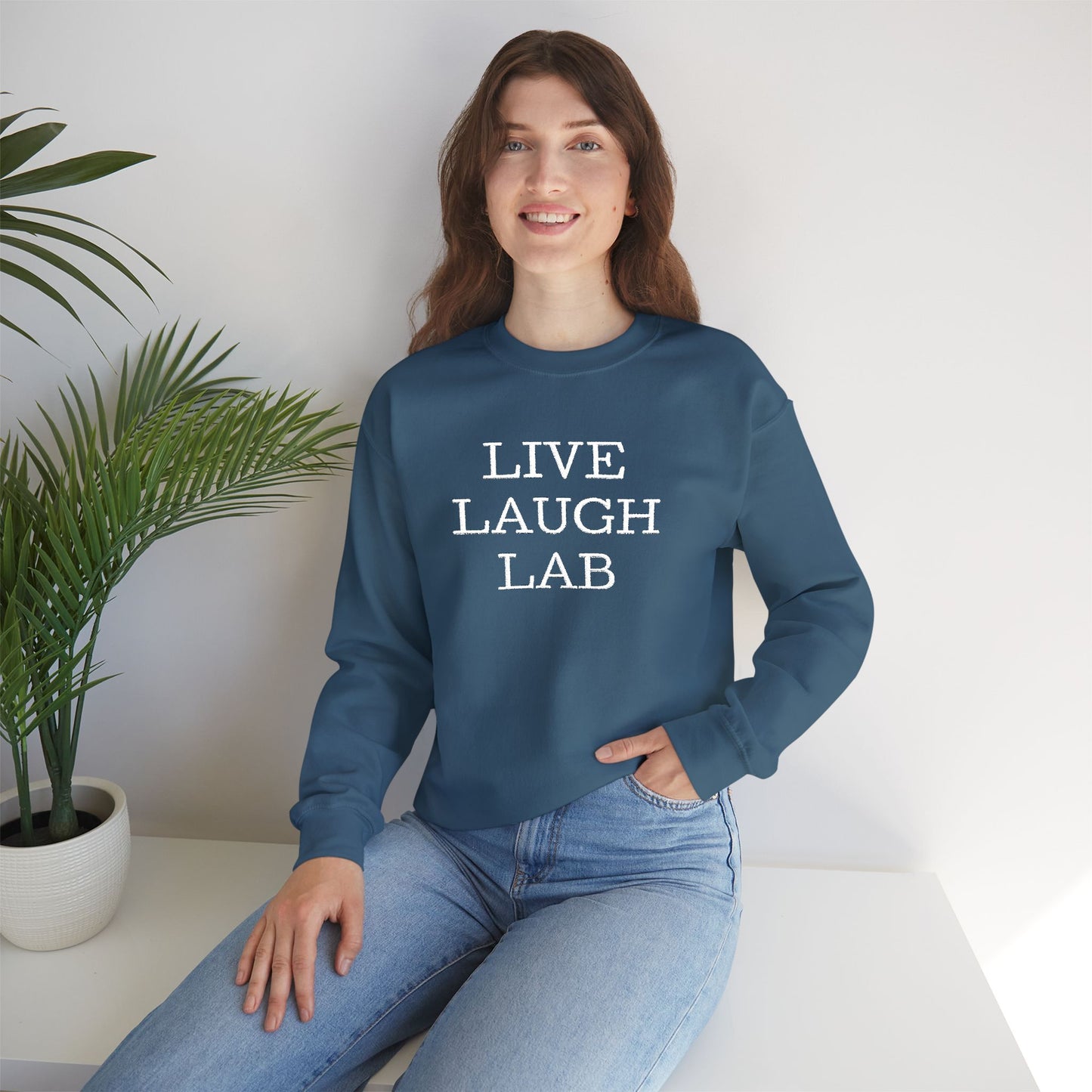 Live Laugh Lab Sweatshirt, Cozy Unisex Crewneck, Funny Gift, Casual Wear, Ideal for Friends, Perfect for Everyday Comfort