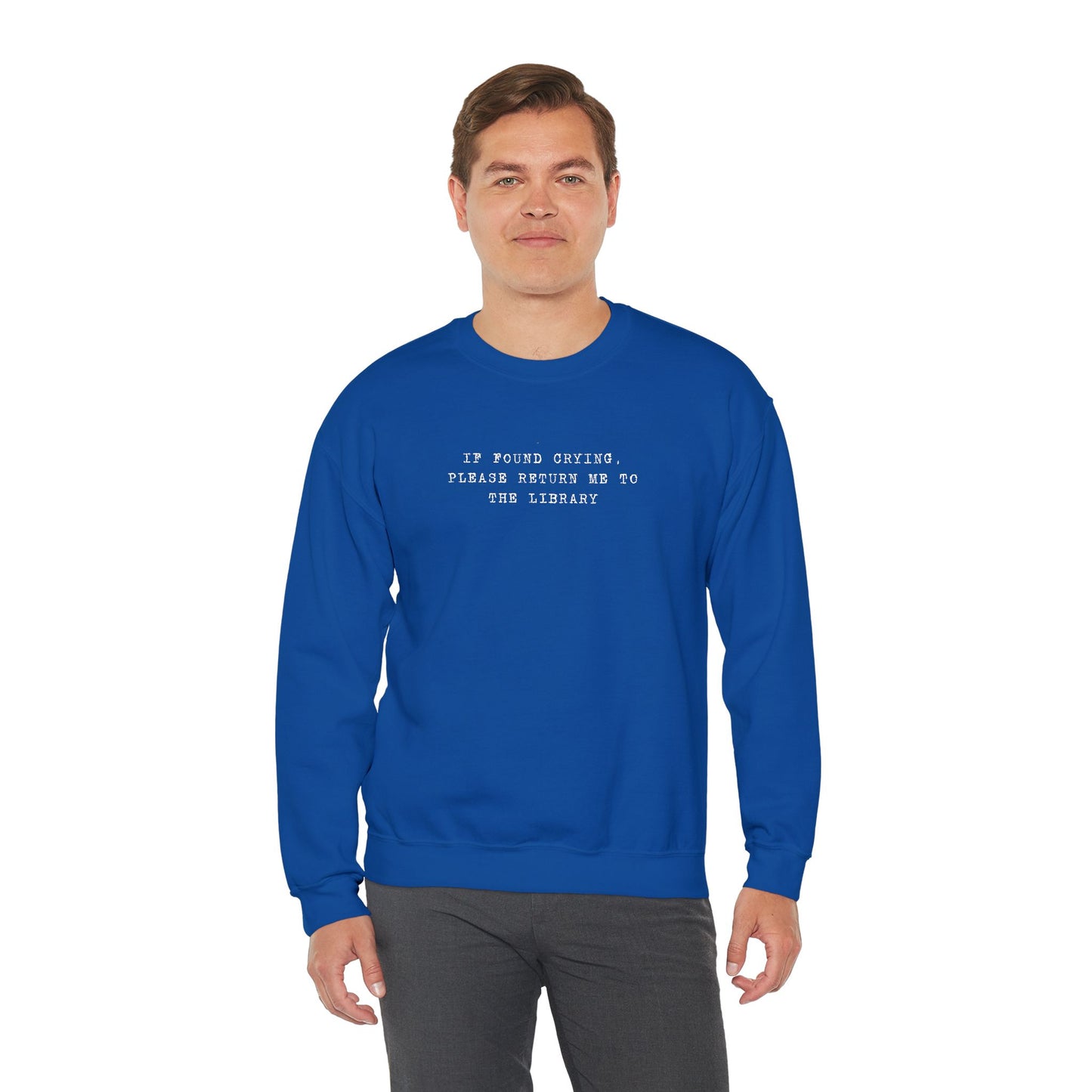 Crying Library Sweatshirt - Perfect Gift for Friends, Inspiration, Relaxation, Everyday Wear, Birthday, Holidays