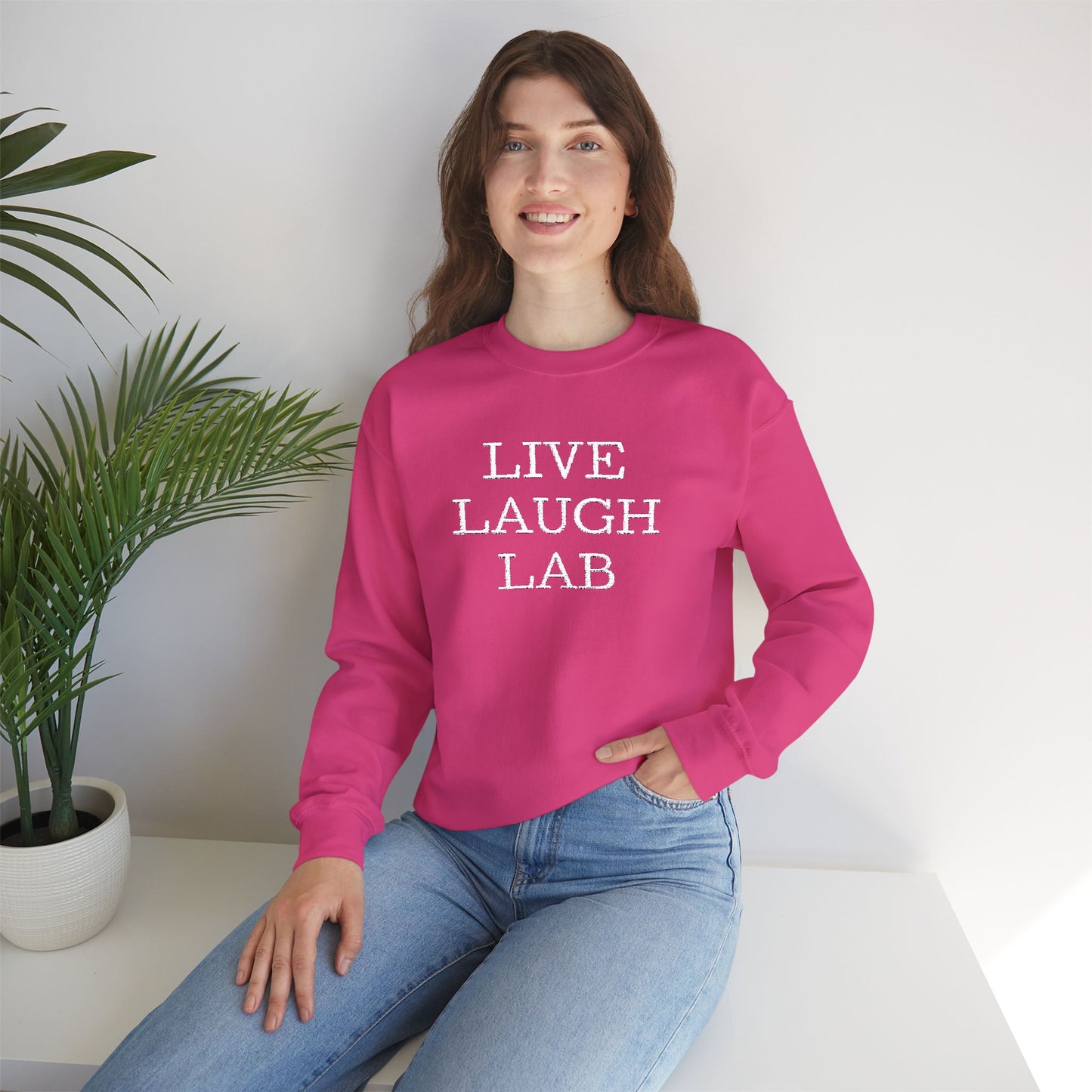 Live Laugh Lab Sweatshirt, Cozy Unisex Crewneck, Funny Gift, Casual Wear, Ideal for Friends, Perfect for Everyday Comfort