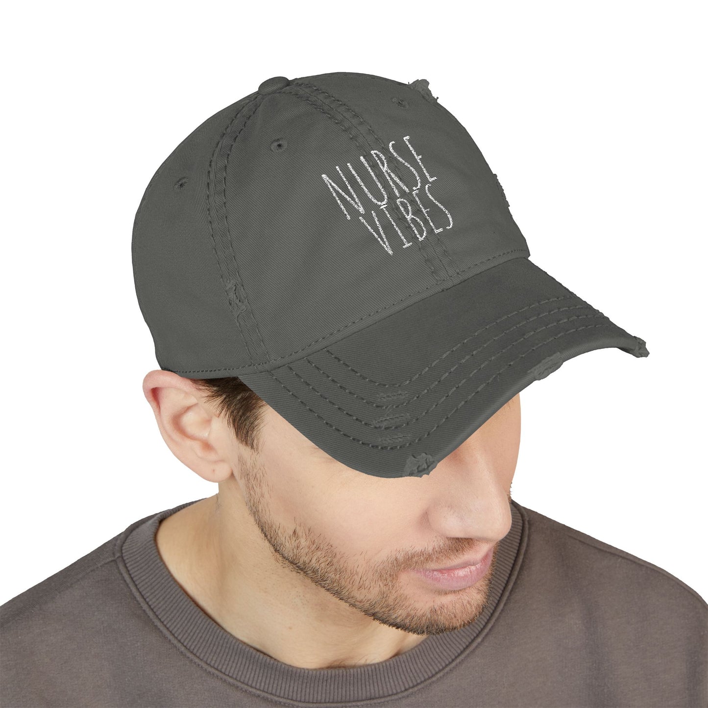 Distressed Dad Hat - Nurse Vibes, Stylish Cap for Healthcare Workers, Casual Wear, Gifts for Nurses, Adjustable Hat