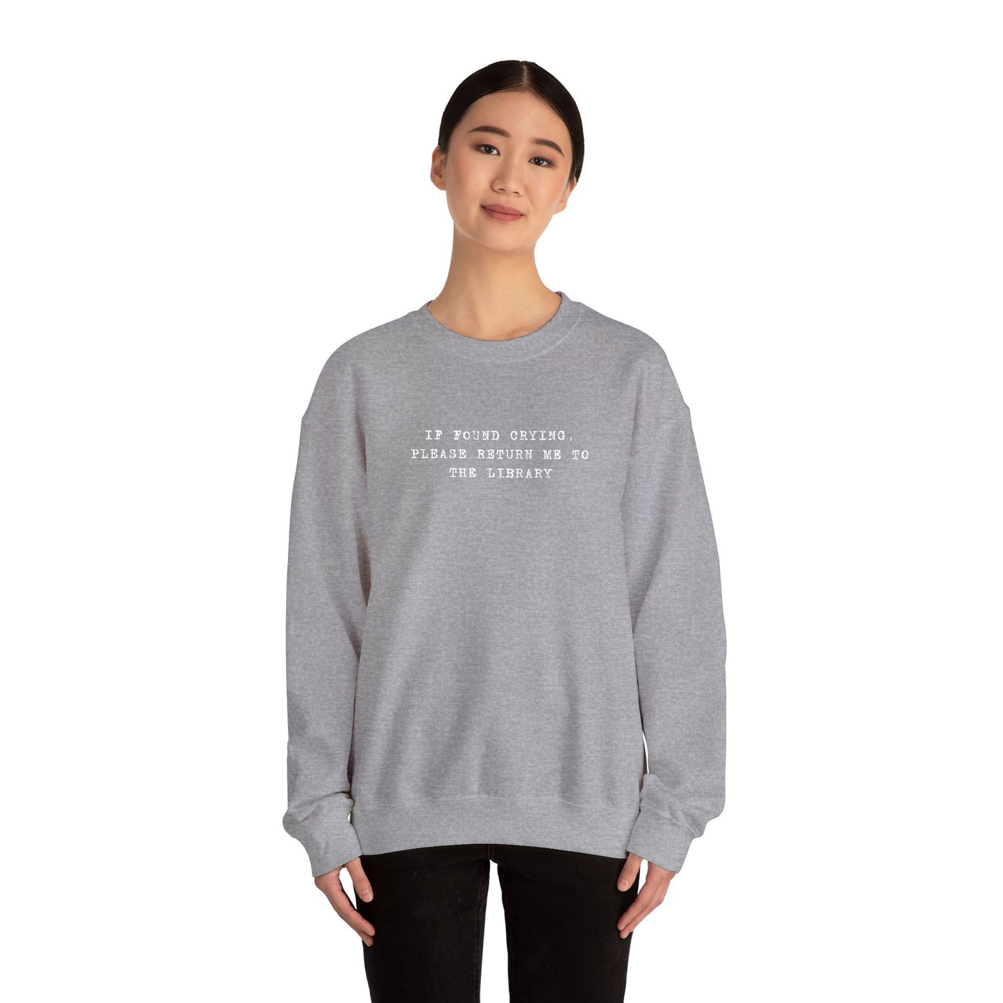 Crying Library Sweatshirt - Perfect Gift for Friends, Inspiration, Relaxation, Everyday Wear, Birthday, Holidays