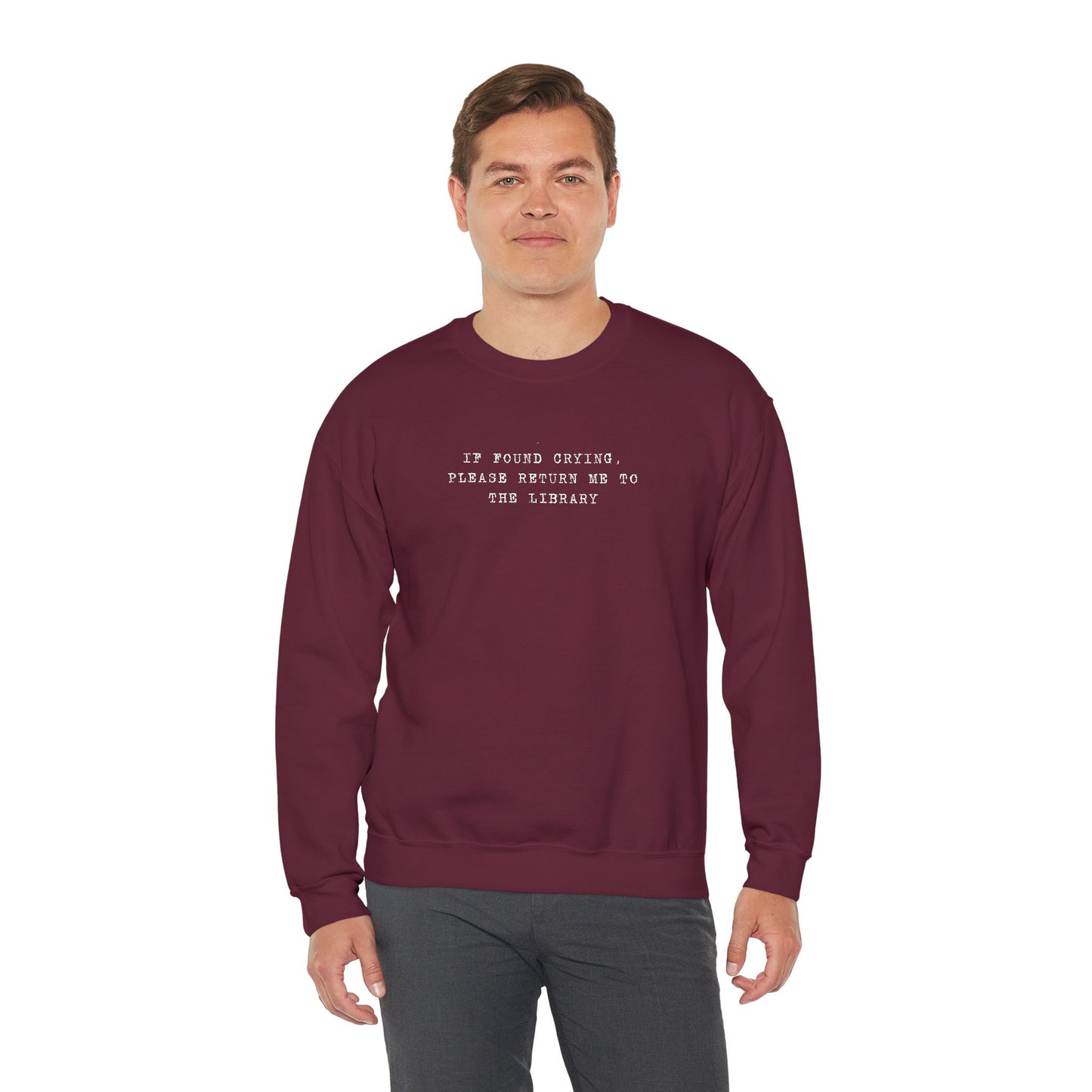 Crying Library Sweatshirt - Perfect Gift for Friends, Inspiration, Relaxation, Everyday Wear, Birthday, Holidays
