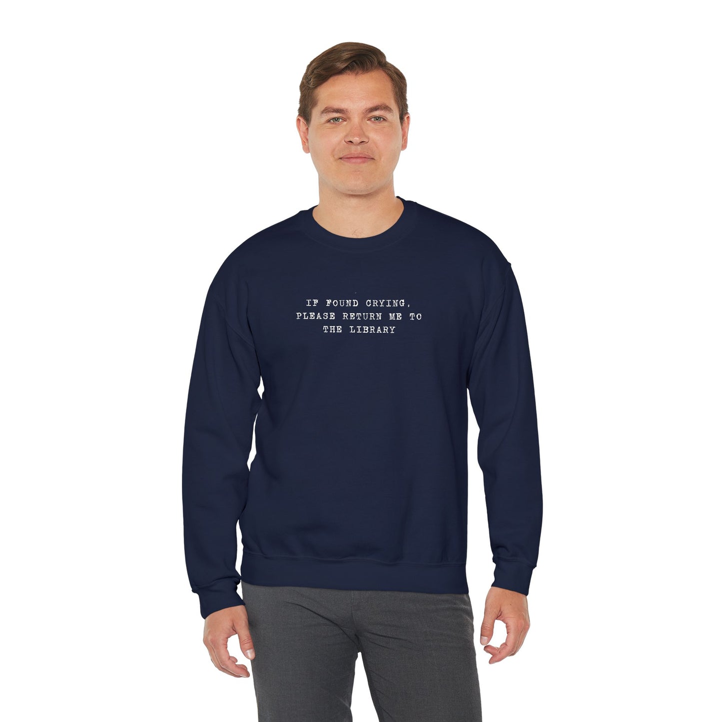 Crying Library Sweatshirt - Perfect Gift for Friends, Inspiration, Relaxation, Everyday Wear, Birthday, Holidays