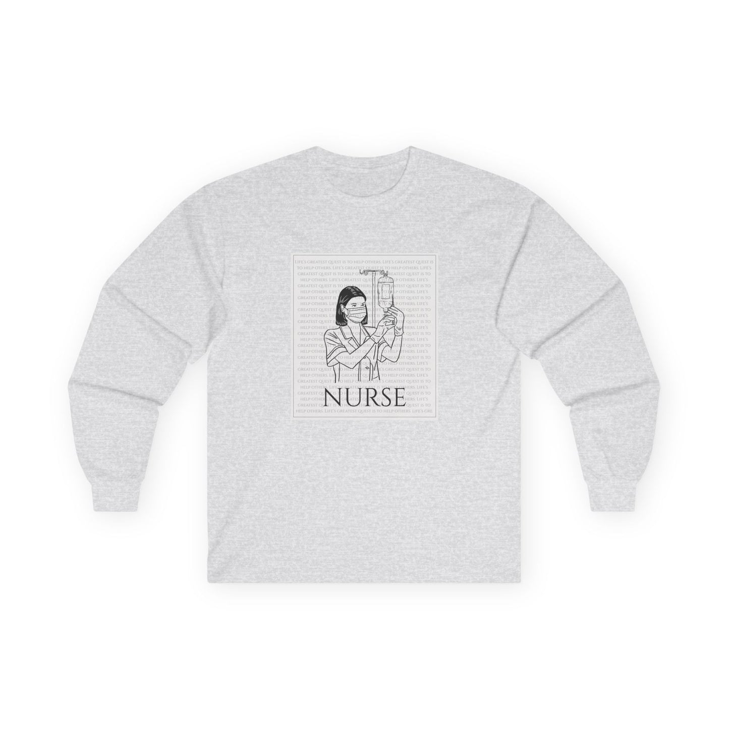 Nurse- Life's Greatest Quest Long Sleeve Tee, Unisex Gift for Healthcare Workers, Appreciation Gift, Nursing School Graduation, Medical Profession Shirt