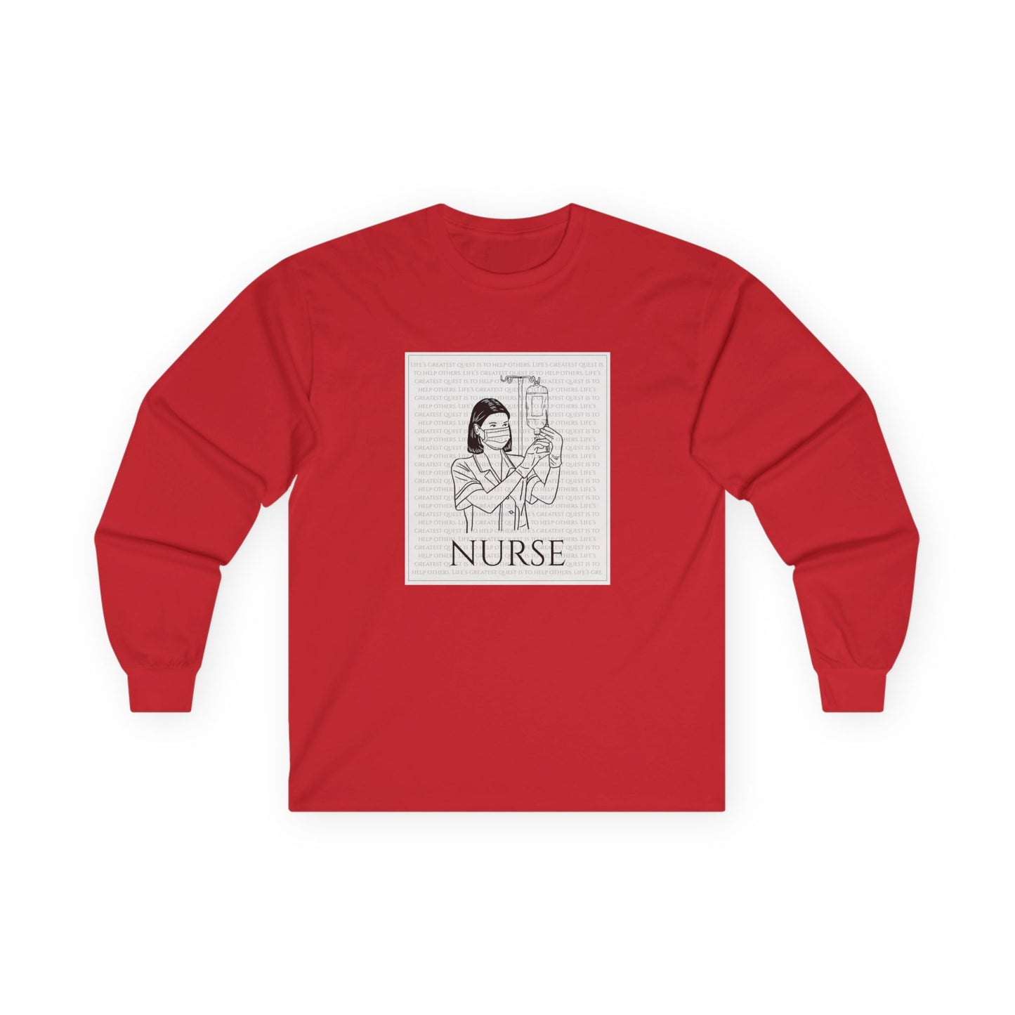Nurse- Life's Greatest Quest Long Sleeve Tee, Unisex Gift for Healthcare Workers, Appreciation Gift, Nursing School Graduation, Medical Profession Shirt