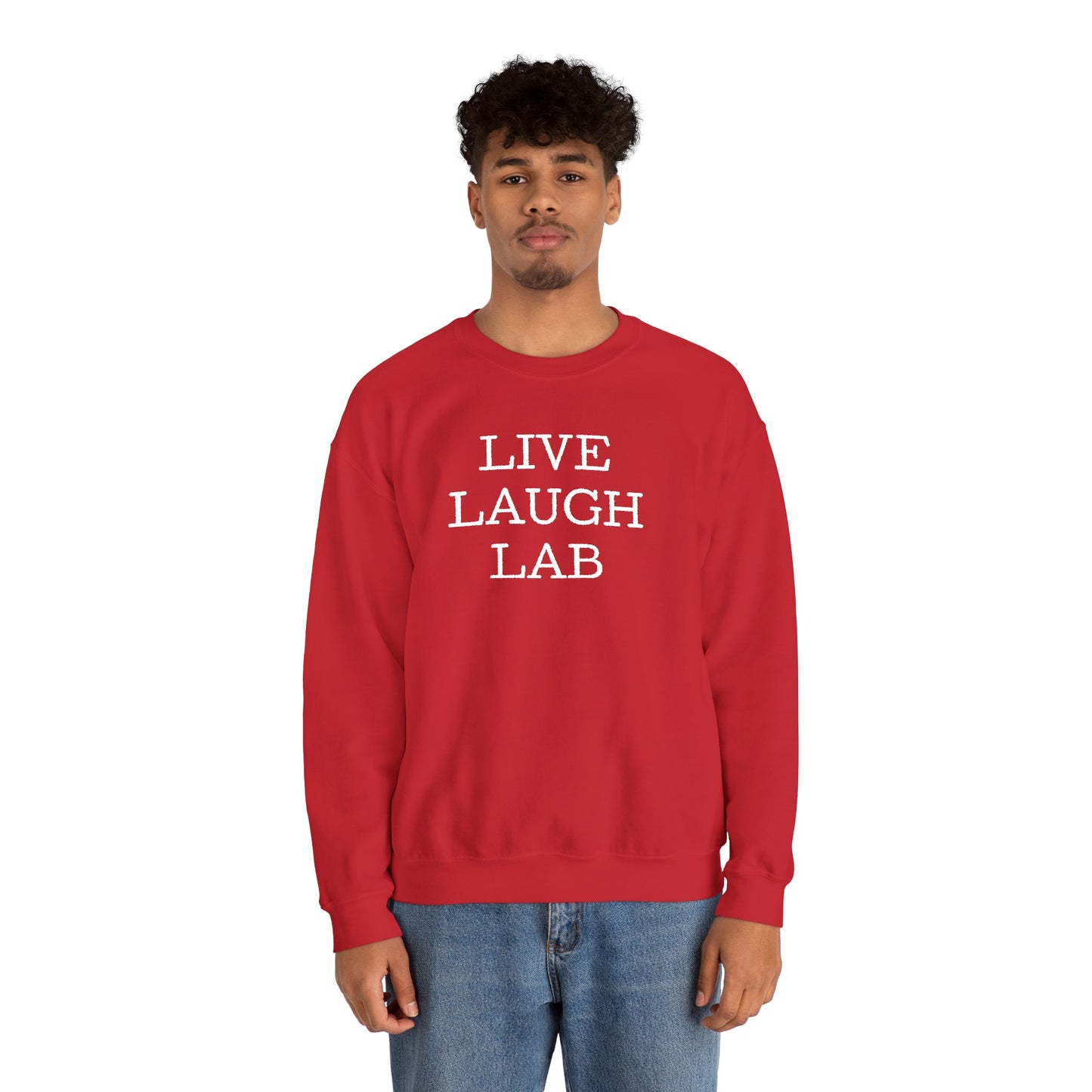 Live Laugh Lab Sweatshirt, Cozy Unisex Crewneck, Funny Gift, Casual Wear, Ideal for Friends, Perfect for Everyday Comfort