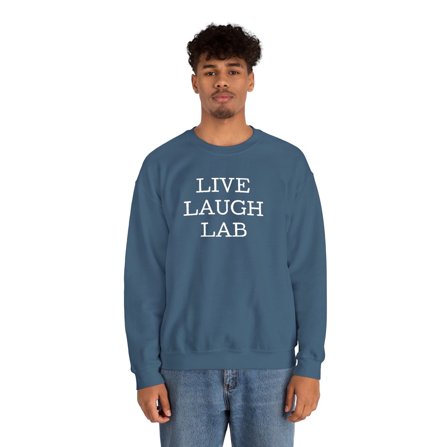 Live Laugh Lab Sweatshirt, Cozy Unisex Crewneck, Funny Gift, Casual Wear, Ideal for Friends, Perfect for Everyday Comfort