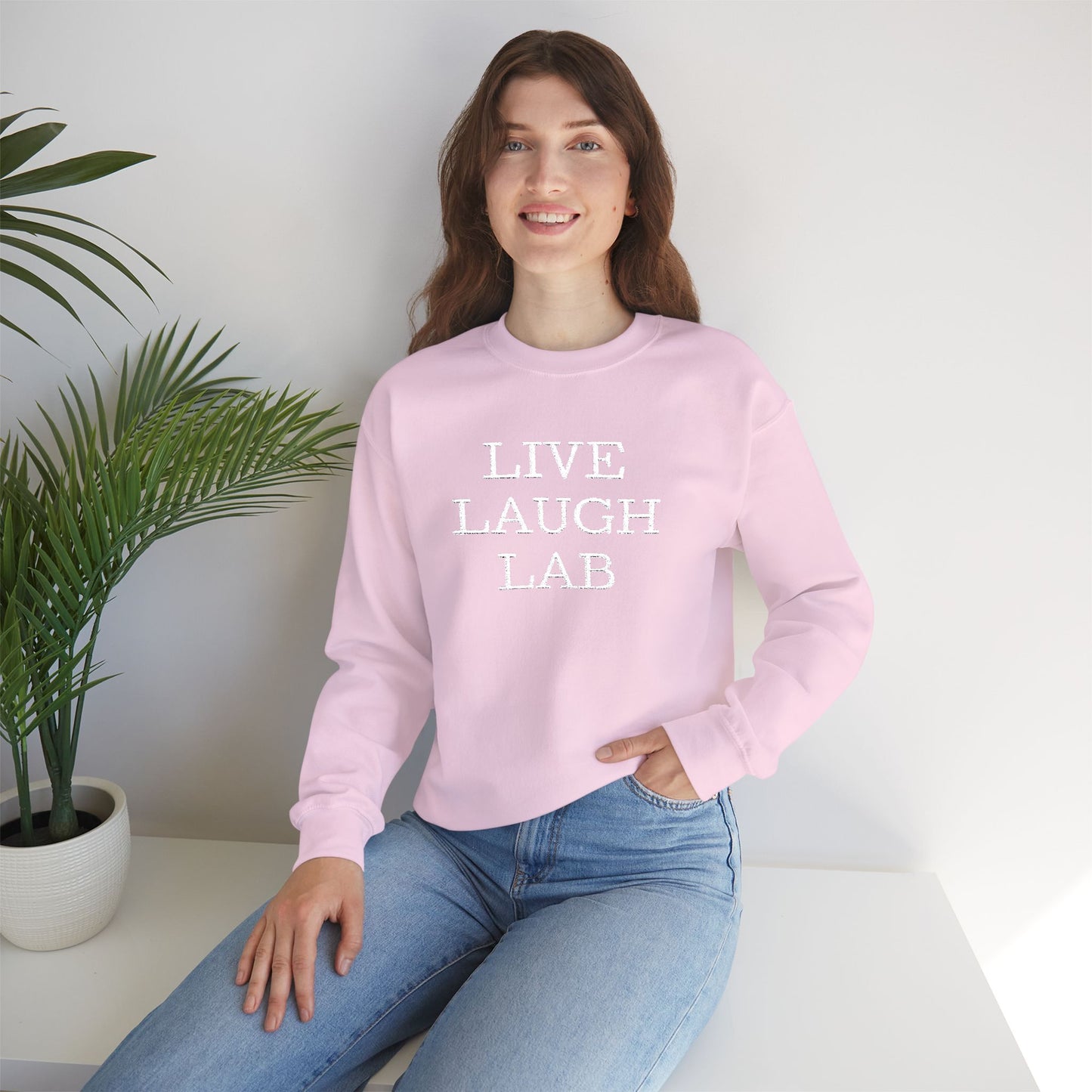 Live Laugh Lab Sweatshirt, Cozy Unisex Crewneck, Funny Gift, Casual Wear, Ideal for Friends, Perfect for Everyday Comfort