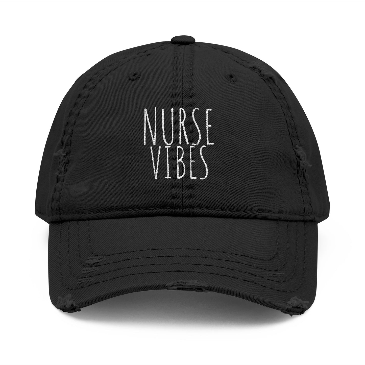 Distressed Dad Hat - Nurse Vibes, Stylish Cap for Healthcare Workers, Casual Wear, Gifts for Nurses, Adjustable Hat