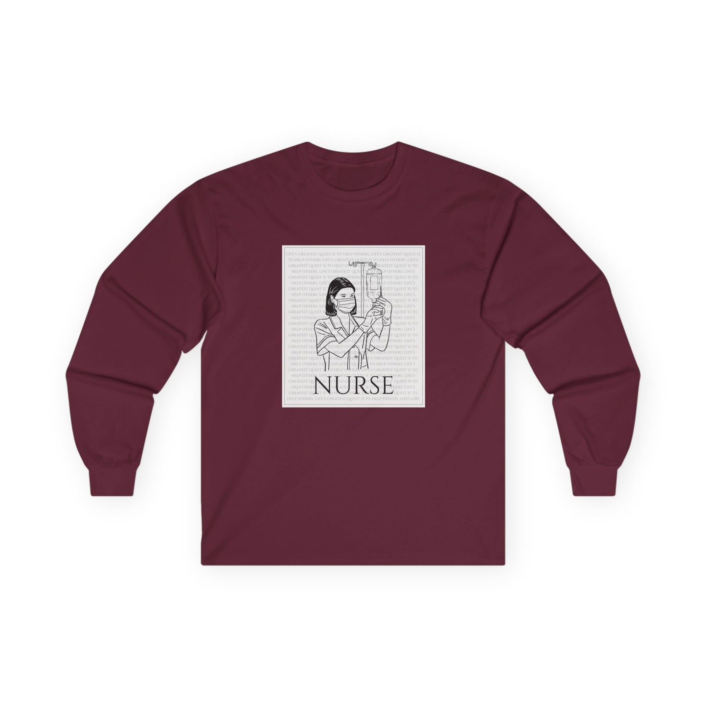 Nurse- Life's Greatest Quest Long Sleeve Tee, Unisex Gift for Healthcare Workers, Appreciation Gift, Nursing School Graduation, Medical Profession Shirt