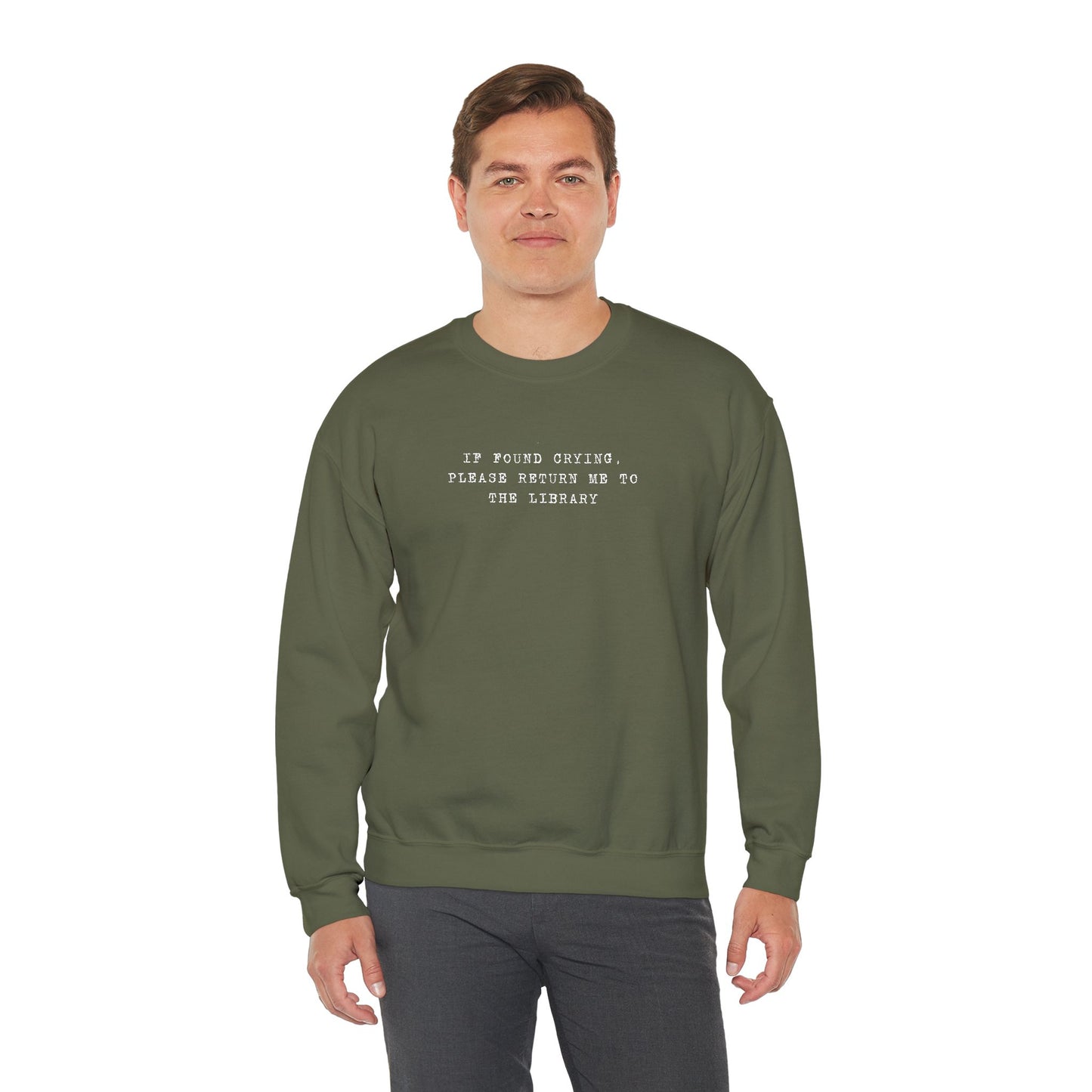Crying Library Sweatshirt - Perfect Gift for Friends, Inspiration, Relaxation, Everyday Wear, Birthday, Holidays