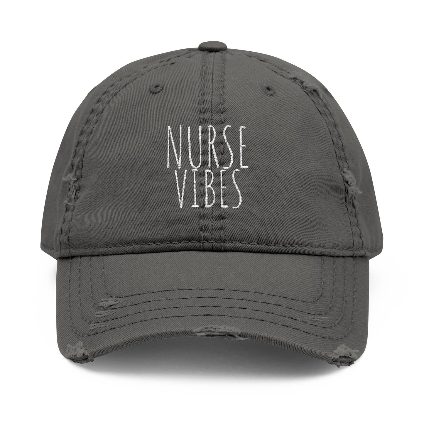 Distressed Dad Hat - Nurse Vibes, Stylish Cap for Healthcare Workers, Casual Wear, Gifts for Nurses, Adjustable Hat