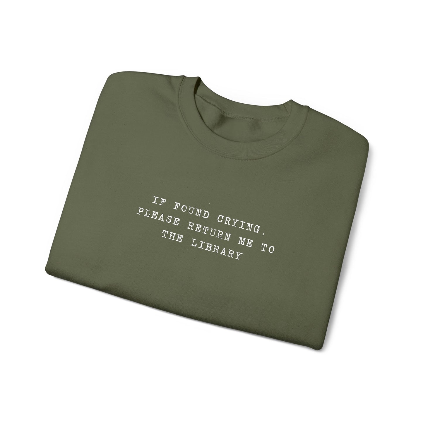 Crying Library Sweatshirt - Perfect Gift for Friends, Inspiration, Relaxation, Everyday Wear, Birthday, Holidays