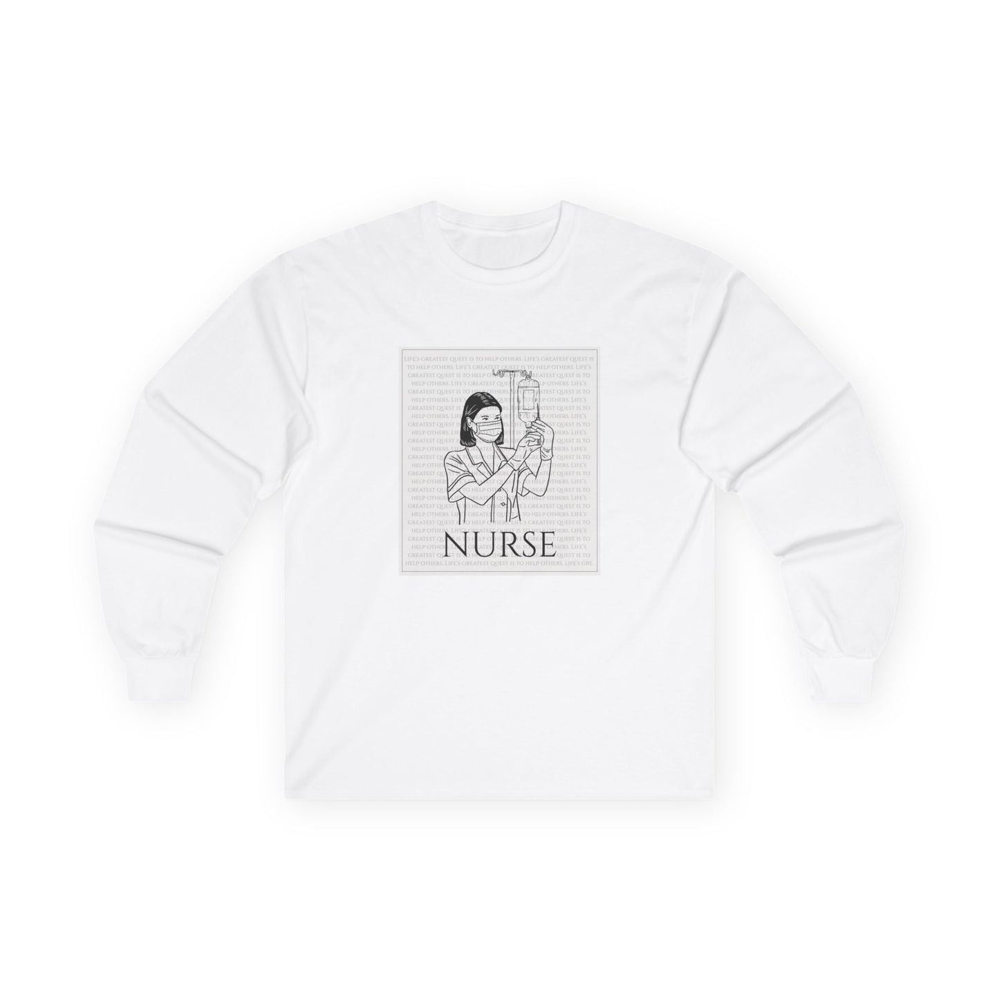 Nurse- Life's Greatest Quest Long Sleeve Tee, Unisex Gift for Healthcare Workers, Appreciation Gift, Nursing School Graduation, Medical Profession Shirt