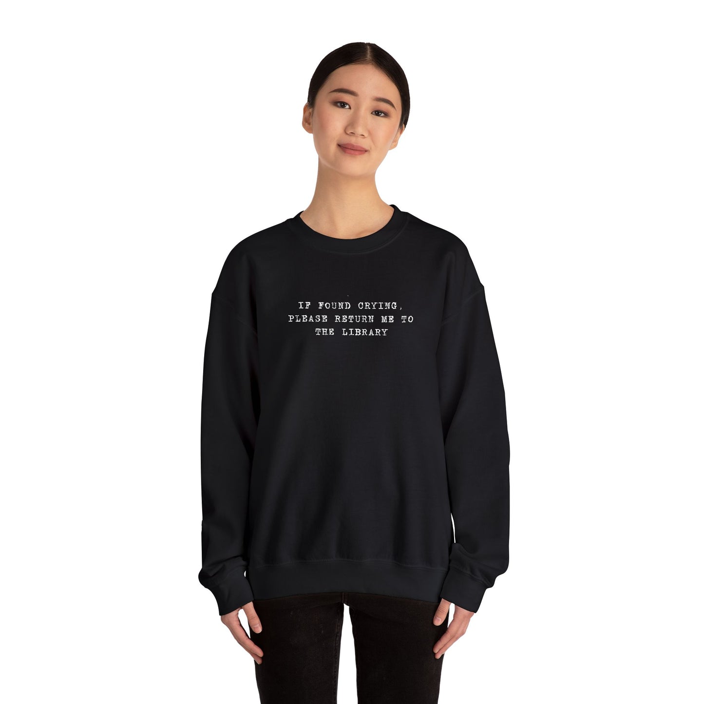 Crying Library Sweatshirt - Perfect Gift for Friends, Inspiration, Relaxation, Everyday Wear, Birthday, Holidays