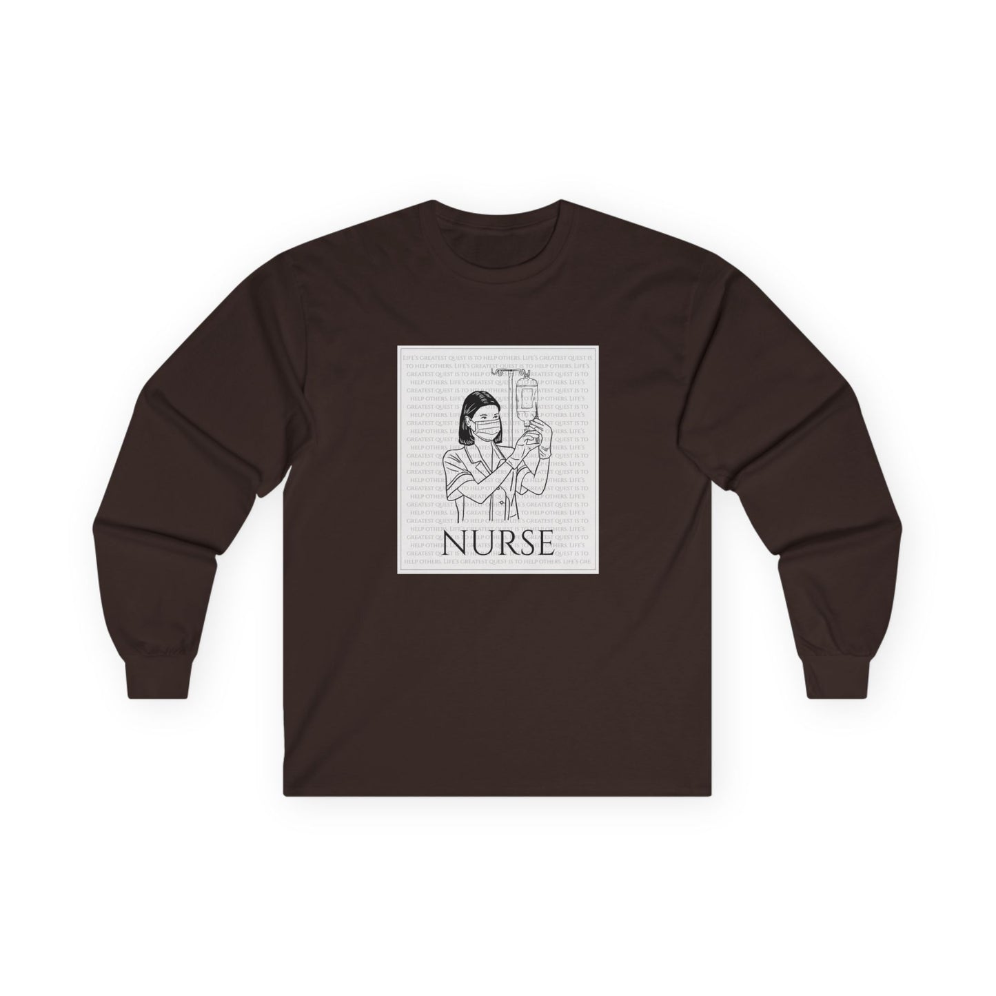 Nurse- Life's Greatest Quest Long Sleeve Tee, Unisex Gift for Healthcare Workers, Appreciation Gift, Nursing School Graduation, Medical Profession Shirt