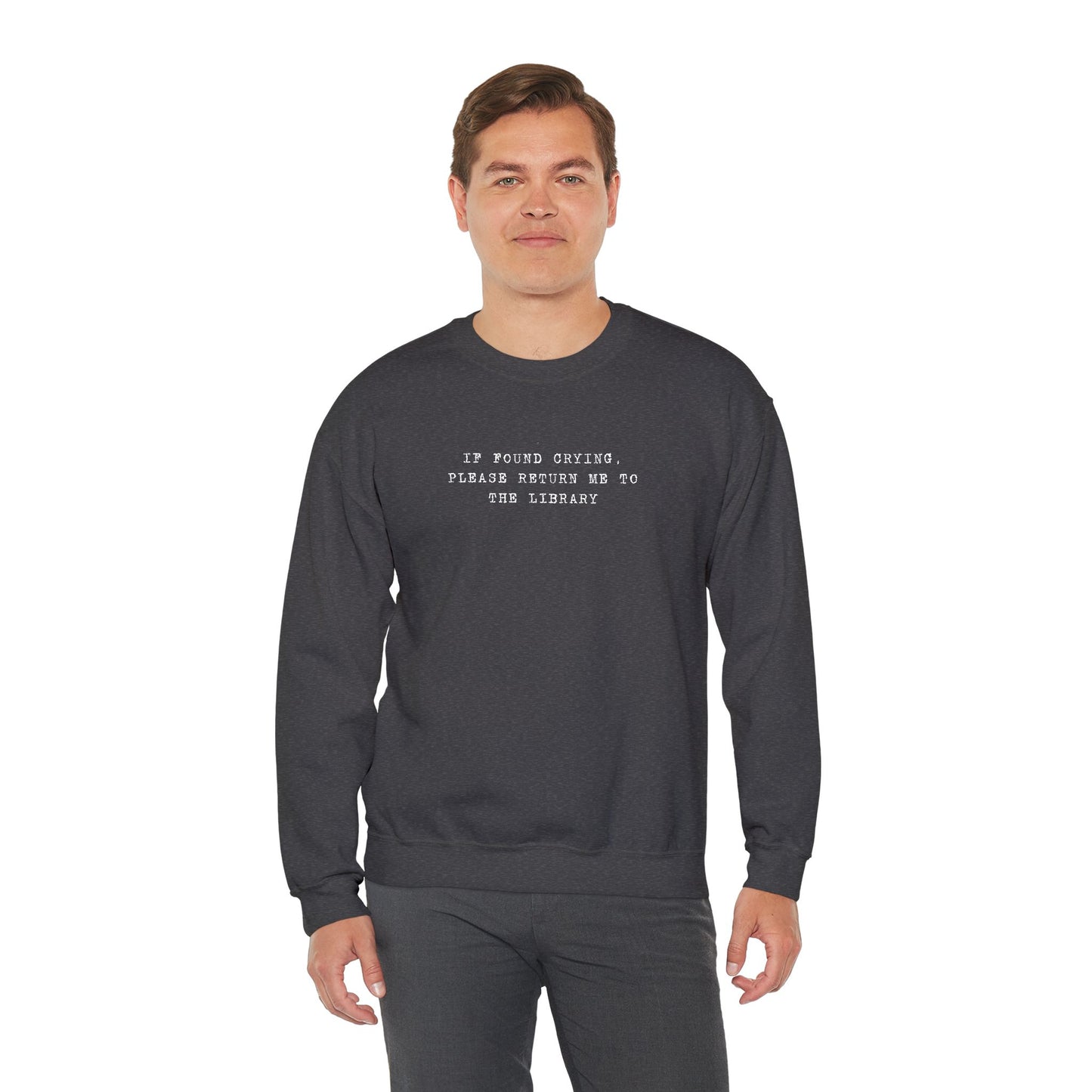Crying Library Sweatshirt - Perfect Gift for Friends, Inspiration, Relaxation, Everyday Wear, Birthday, Holidays