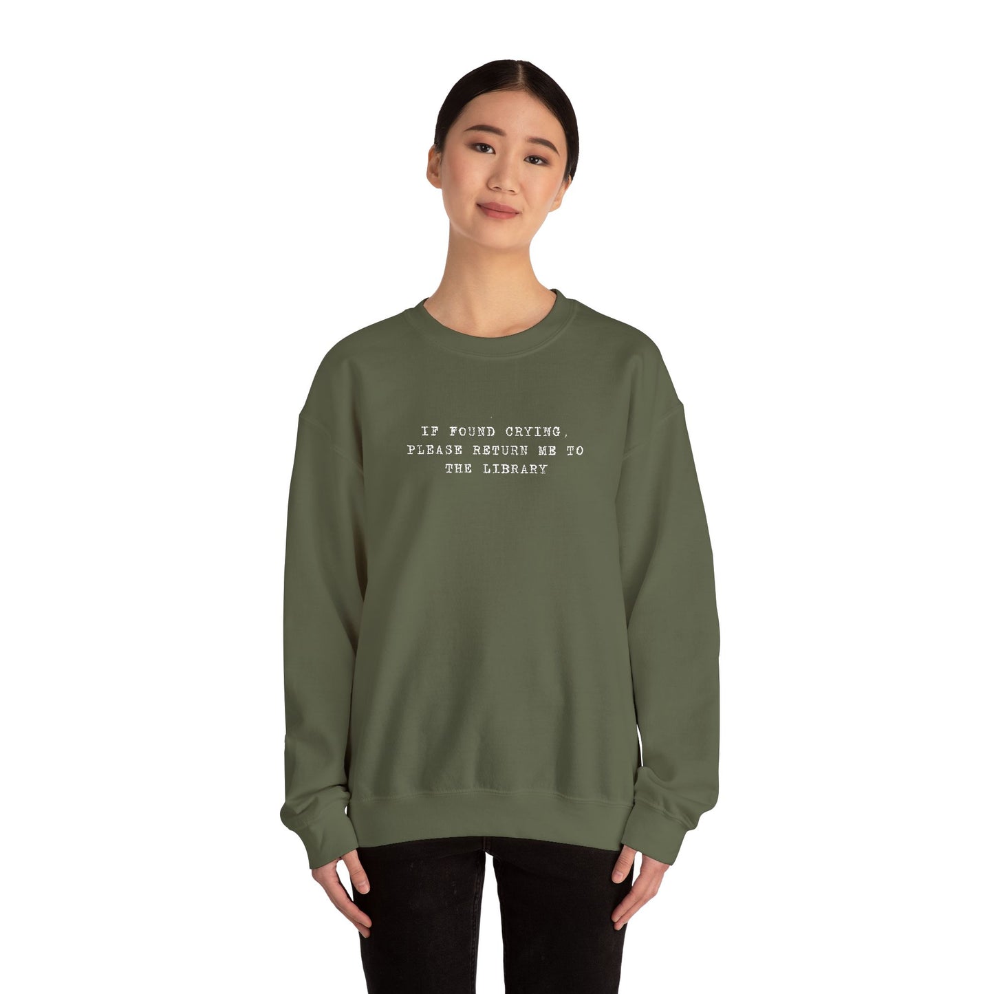 Crying Library Sweatshirt - Perfect Gift for Friends, Inspiration, Relaxation, Everyday Wear, Birthday, Holidays