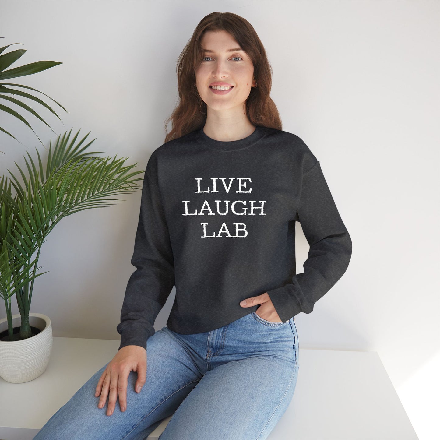 Live Laugh Lab Sweatshirt, Cozy Unisex Crewneck, Funny Gift, Casual Wear, Ideal for Friends, Perfect for Everyday Comfort