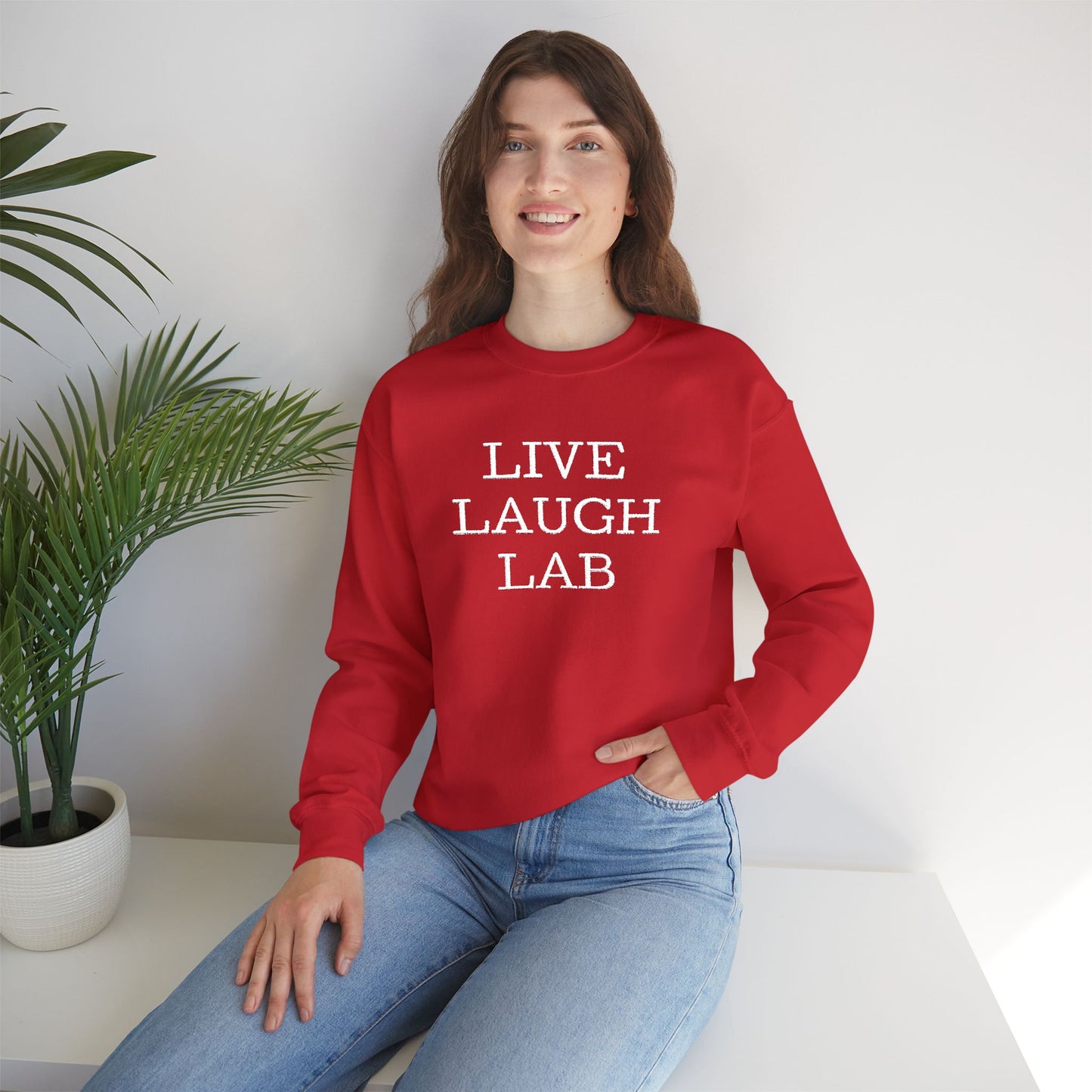Live Laugh Lab Sweatshirt, Cozy Unisex Crewneck, Funny Gift, Casual Wear, Ideal for Friends, Perfect for Everyday Comfort