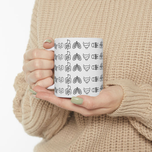 Ceramic Mug Organs Great Gift for Nursing Students