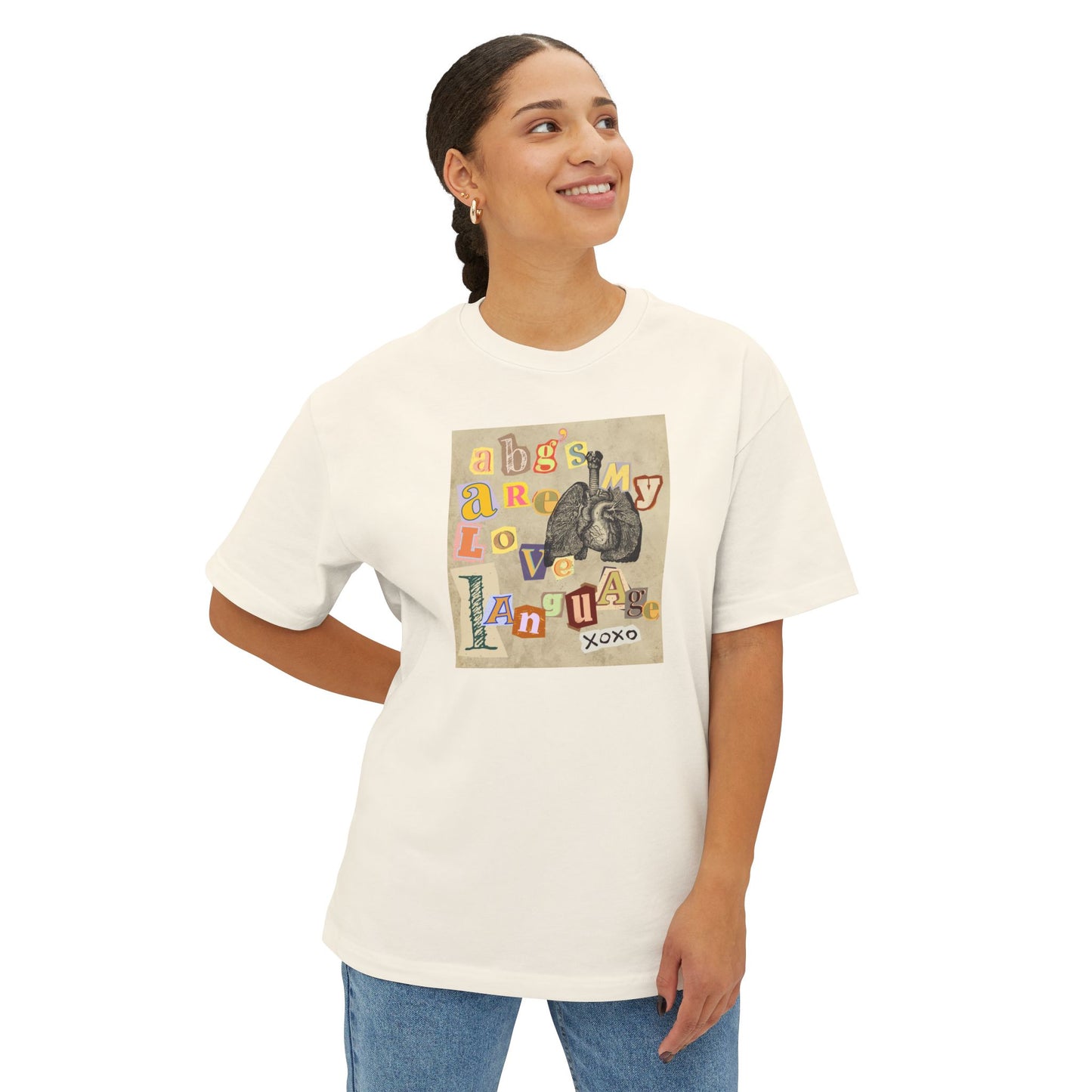 Oversized Boxy Tee 'ABGs are my Love Language' Design, Comfortable Casual Wear, Gift for Teachers, Mother's Day Tee, [...]