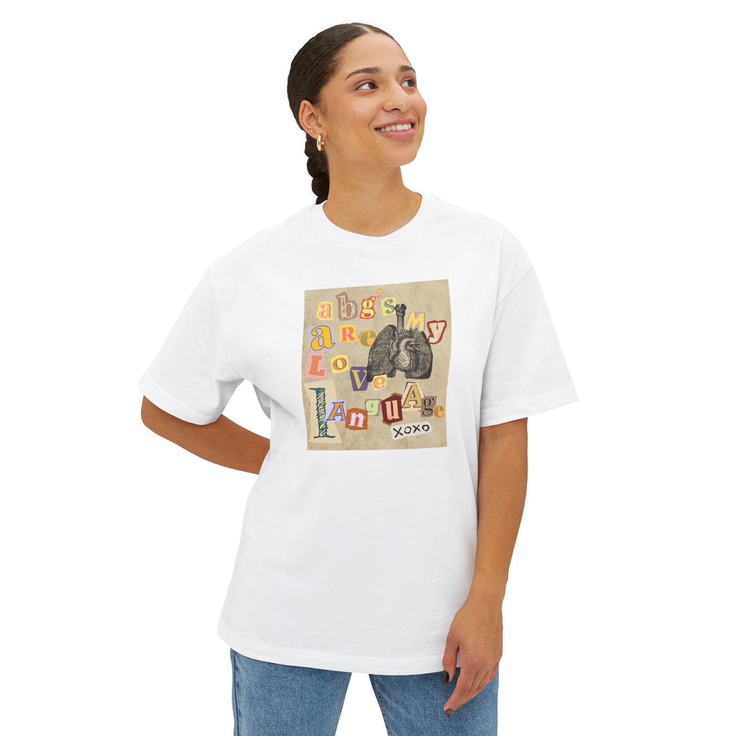 Oversized Boxy Tee 'ABGs are my Love Language' Design, Comfortable Casual Wear, Gift for Teachers, Mother's Day Tee, [...]